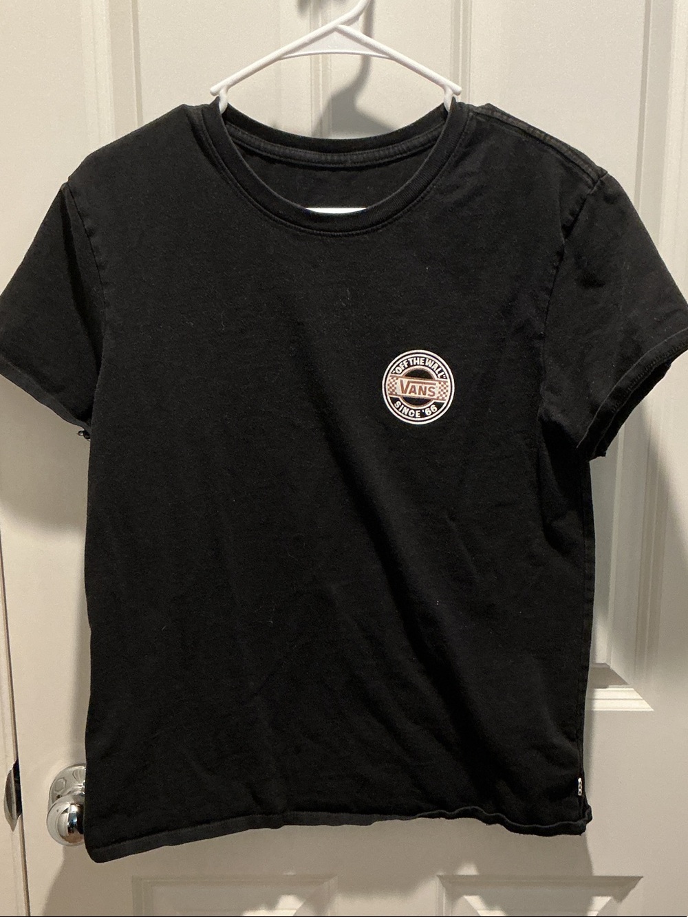 Vans Black Crewneck T-Shirt with Small Round Logo